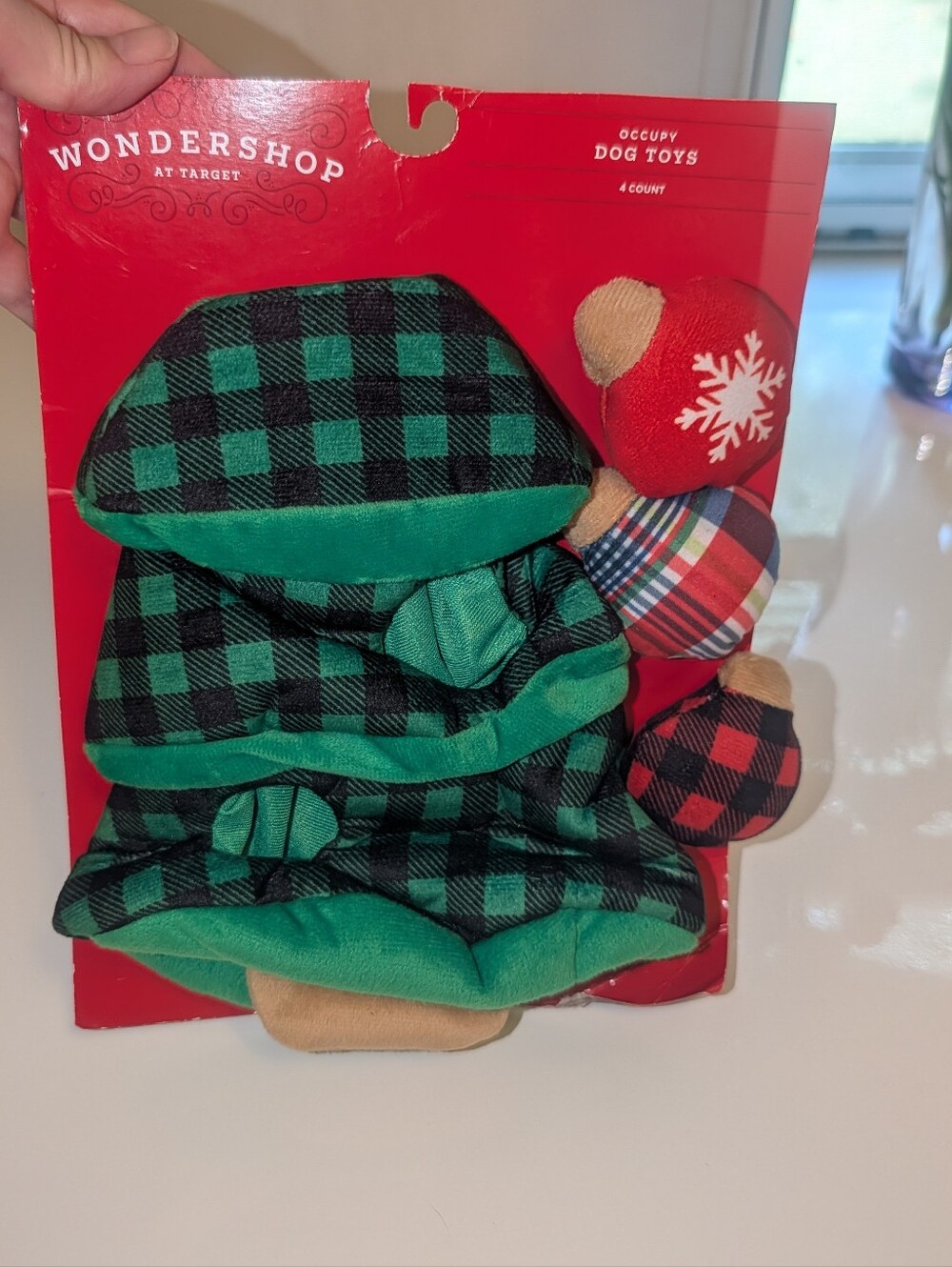 Wondershop Green and Black Buffalo Plaid Christmas Tree Ornaments Dog Toy